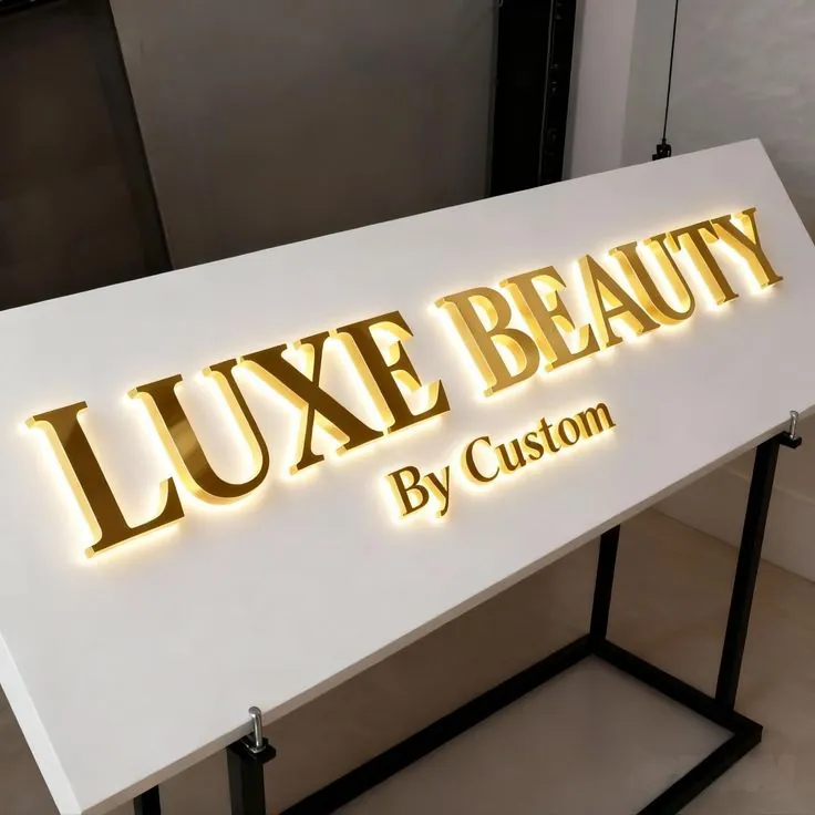 Face lit gold acrylic letters