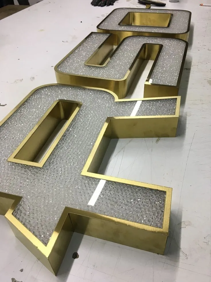Mirror-Gold Fabricated Letters