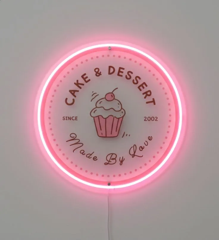 Round Backlit Cafe Logo Disc