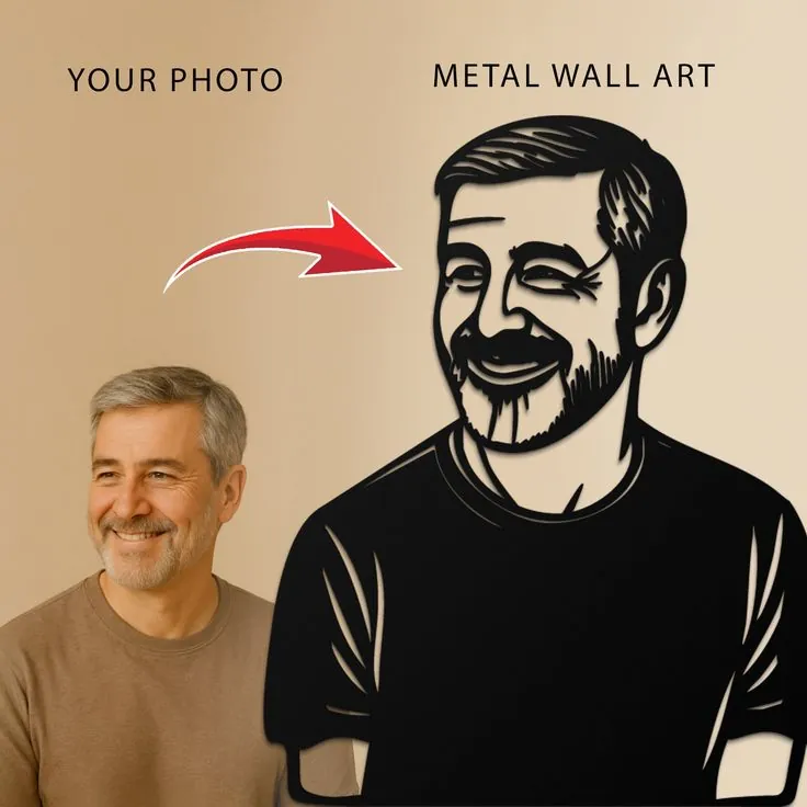 Single-line portrait of a smiling man