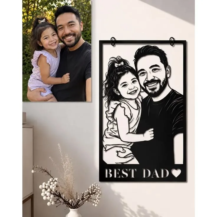 Best Dad Metal Portrait Plaque