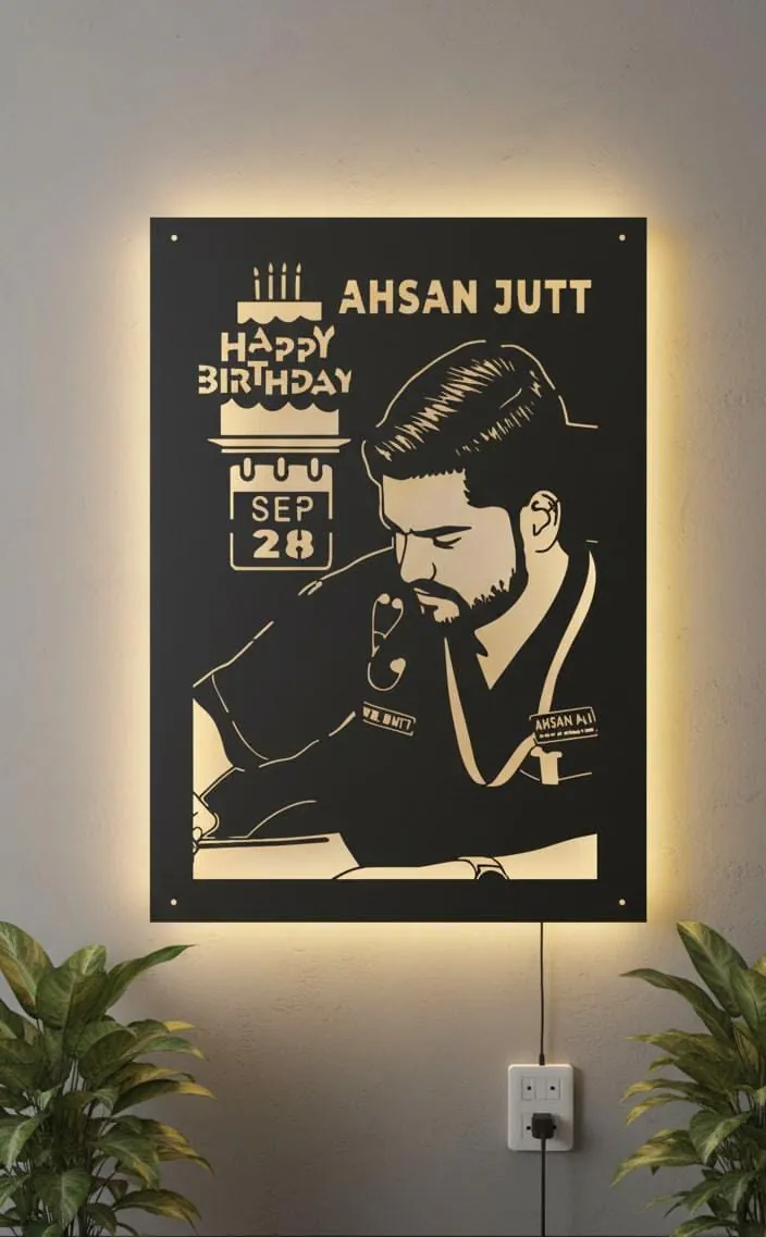 Birthday Portrait Metal Sign