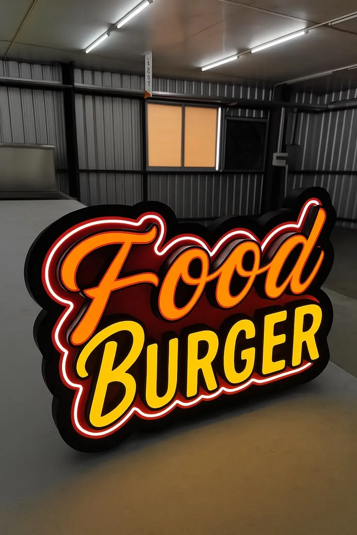 Embossed Food Neon Signboard