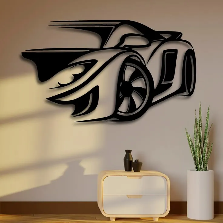 Supercar silhouette wall art