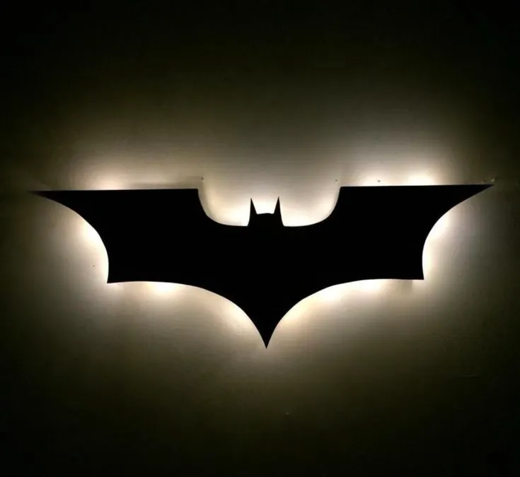 Matte black bat emblem wall art